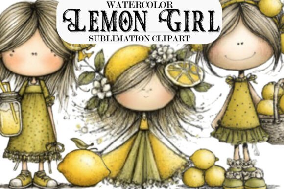 Brighten Your Projects with Whimsical Lemon Girl PNG