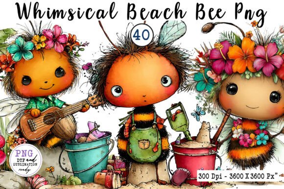 Bring Coastal Charm to Your Projects with Whimsical Bee Clipart