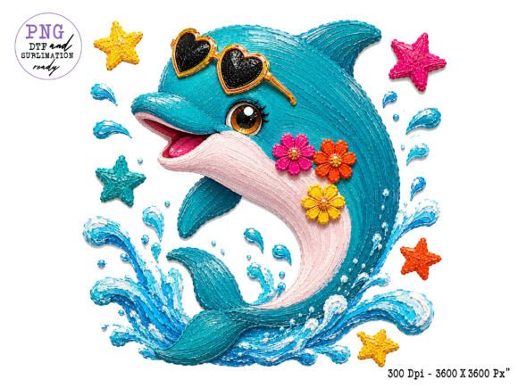 Cute Summer Dolphin PNG Clipart for Cheerful Designs