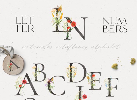 Dark Floral Letters & Numbers: A Designer's Botanical Toolkit