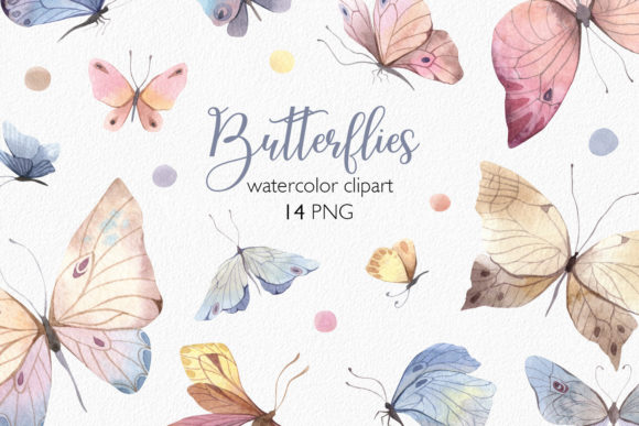 Delicate Butterfly Watercolor Clipart: Soft Touches for Modern Design