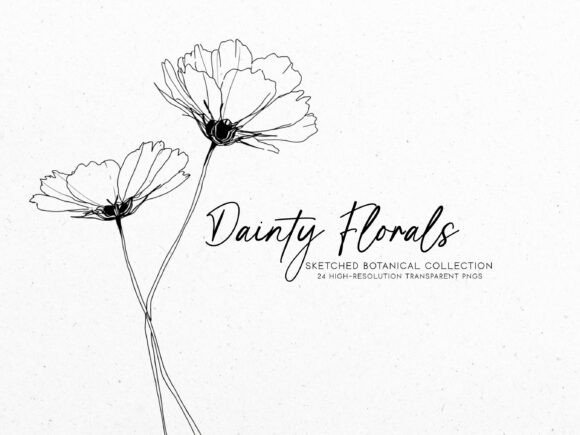 Effortless Elegance: The Dainty Florals Botanical Line Art Set