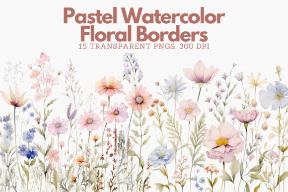 Elegant Pastel Watercolor Floral Borders: A Spring in Your Design Step