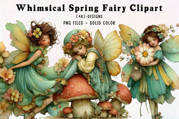 Enchanting Whimsical Spring Fairy Clipart for Creative Magic