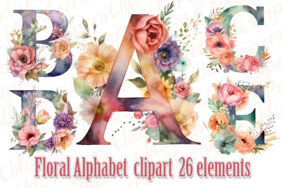 Floral Alphabet Clipart: Designing with Watercolor Letters