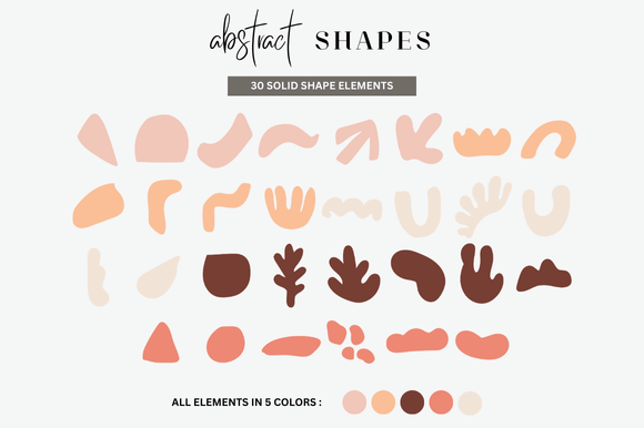 Organic Abstract Shapes: 30 Hand-Drawn Elements for Modern Design