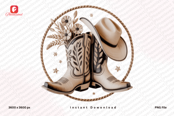 Rustic Charm: Unlocking Western Country Cowboy Boots Hat PNG