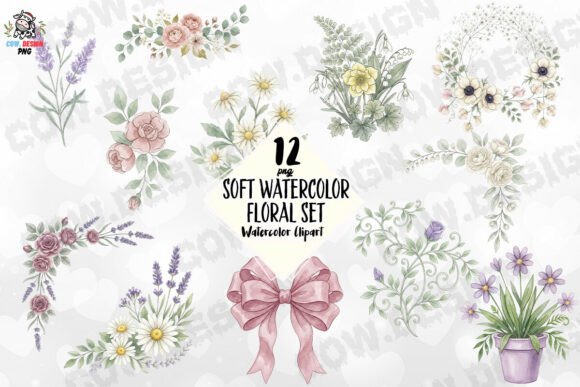 Soft Watercolor Floral Set PNG: Your Key to Delicate Design