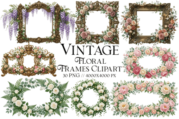 Vintage Floral Frames: A Bundle for Timeless Design