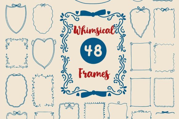 Whimsical Frames Coquette Line Art: A Designer's Touch for Elegant Branding